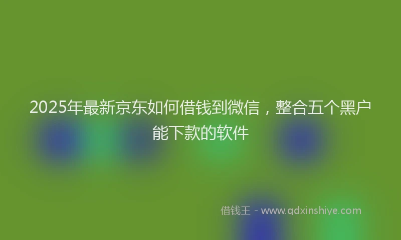 2025年最新京东如何借钱到微信，整合五个黑户能下款的软件