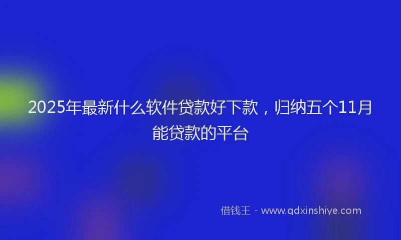 2025年最新什么软件贷款好下款，归纳五个11月能贷款的平台