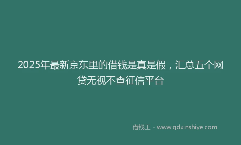 2025年最新京东里的借钱是真是假，汇总五个网贷无视不查征信平台