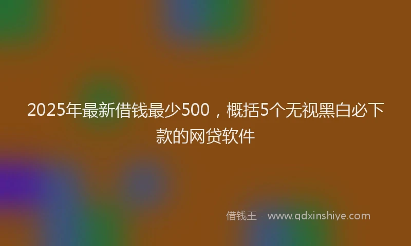 2025年最新借钱最少500，概括5个无视黑白必下款的网贷软件
