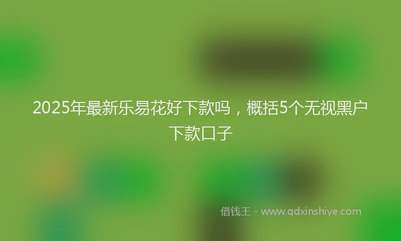 2025年最新乐易花好下款吗，概括5个无视黑户下款口子