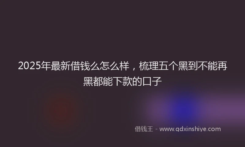 2025年最新借钱么怎么样，梳理五个黑到不能再黑都能下款的口子