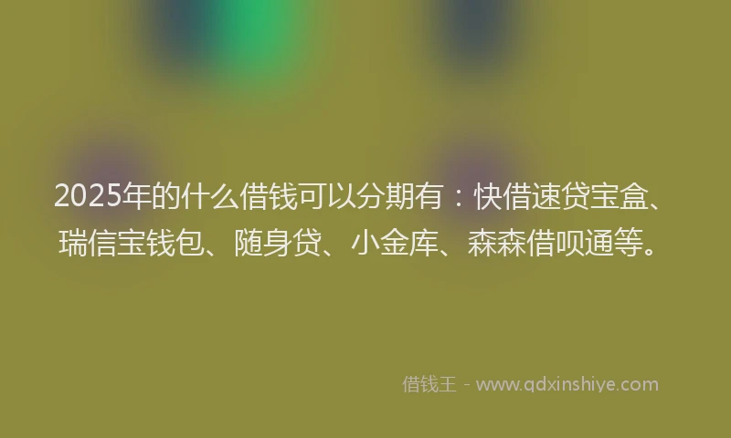 2025年的什么借钱可以分期有：快借速贷宝盒、瑞信宝钱包、随身贷、小金库、森森借呗通等。