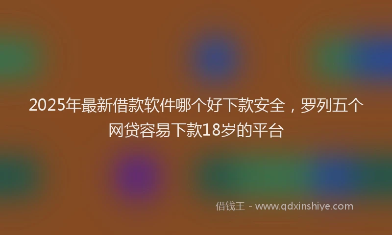 2025年最新借款软件哪个好下款安全，罗列五个网贷容易下款18岁的平台