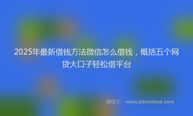 2025年最新借钱方法微信怎么借钱，概括五个网贷大口子轻松借平台