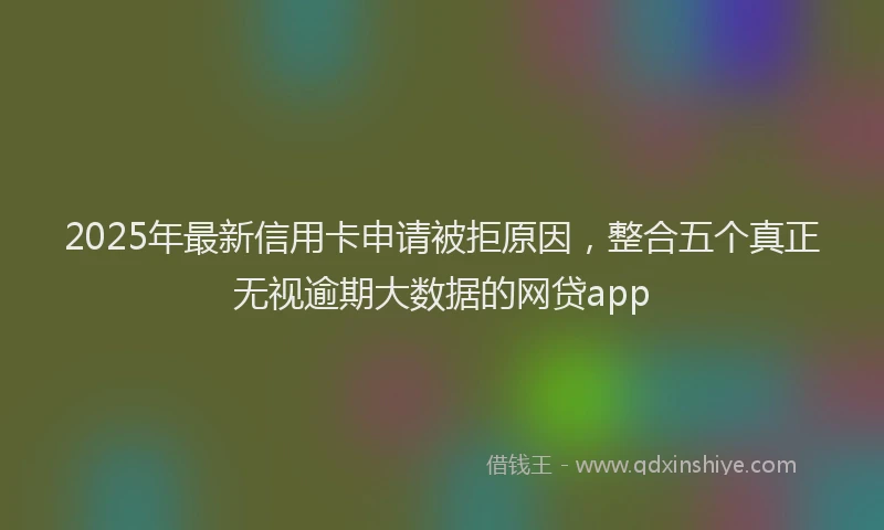 2025年最新信用卡申请被拒原因，整合五个真正无视逾期大数据的网贷app