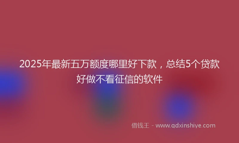 2025年最新五万额度哪里好下款，总结5个贷款好做不看征信的软件
