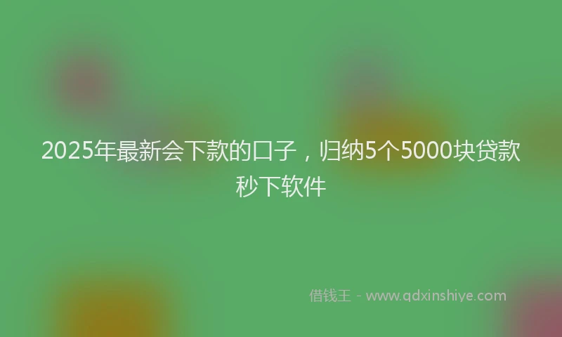 2025年最新会下款的口子，归纳5个5000块贷款秒下软件