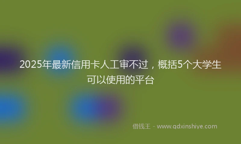 2025年最新信用卡人工审不过，概括5个大学生可以使用的平台