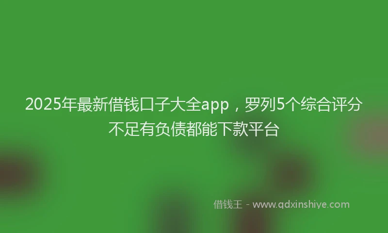 2025年最新借钱口子大全app，罗列5个综合评分不足有负债都能下款平台