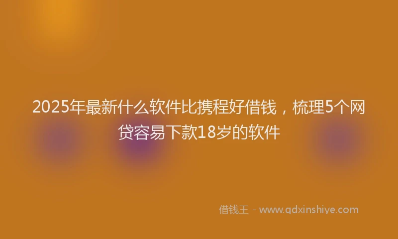 2025年最新什么软件比携程好借钱，梳理5个网贷容易下款18岁的软件