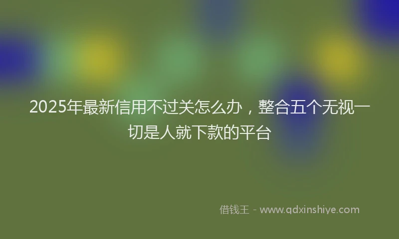 2025年最新信用不过关怎么办，整合五个无视一切是人就下款的平台