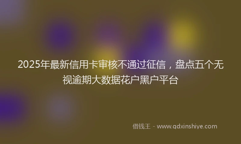 2025年最新信用卡审核不通过征信，盘点五个无视逾期大数据花户黑户平台