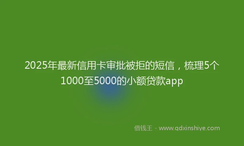 2025年最新信用卡审批被拒的短信，梳理5个1000至5000的小额贷款app