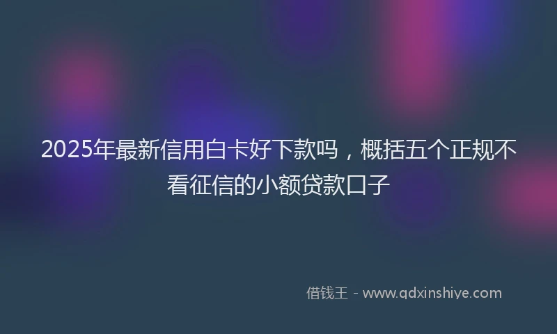 2025年最新信用白卡好下款吗，概括五个正规不看征信的小额贷款口子