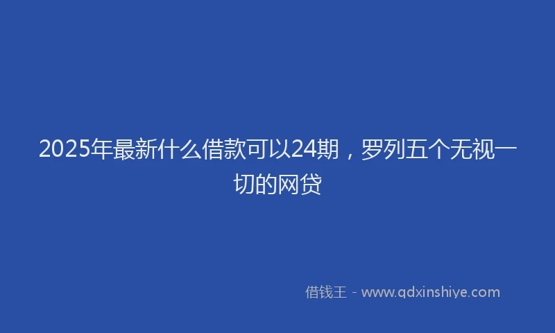 2025年最新什么借款可以24期，罗列五个无视一切的网贷