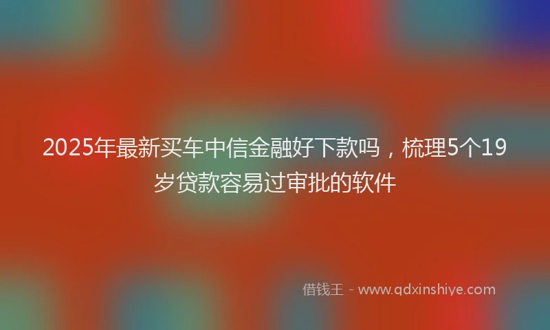 2025年最新买车中信金融好下款吗，梳理5个19岁贷款容易过审批的软件