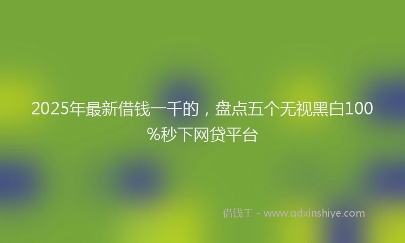 2025年最新借钱一千的，盘点五个无视黑白100%秒下网贷平台