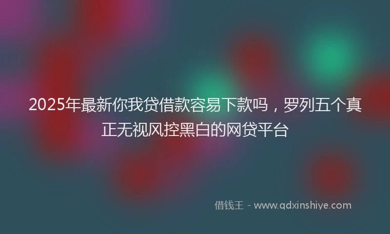 2025年最新你我贷借款容易下款吗，罗列五个真正无视风控黑白的网贷平台