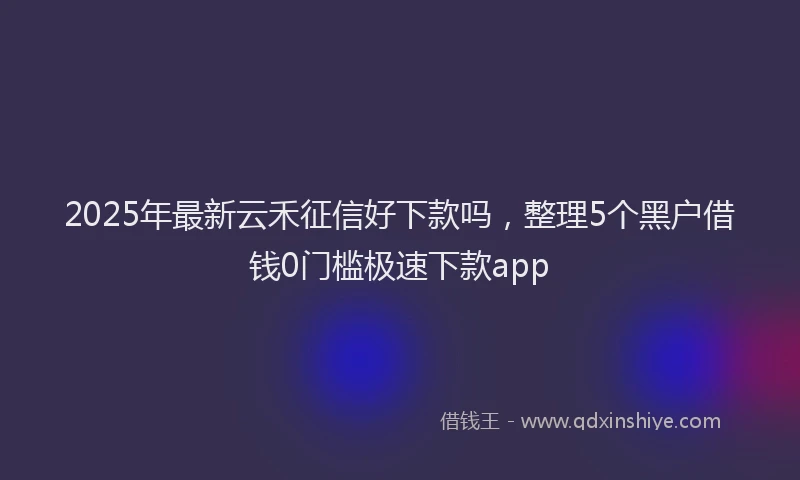 2025年最新云禾征信好下款吗，整理5个黑户借钱0门槛极速下款app