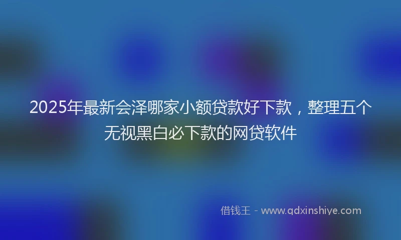 2025年最新会泽哪家小额贷款好下款，整理五个无视黑白必下款的网贷软件
