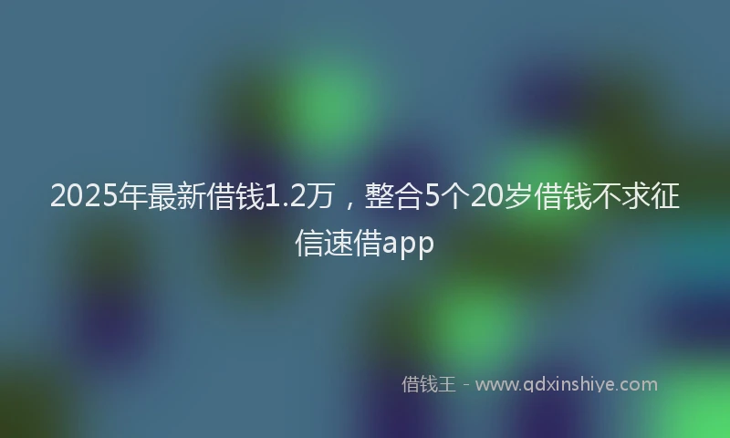 2025年最新借钱1.2万，整合5个20岁借钱不求征信速借app