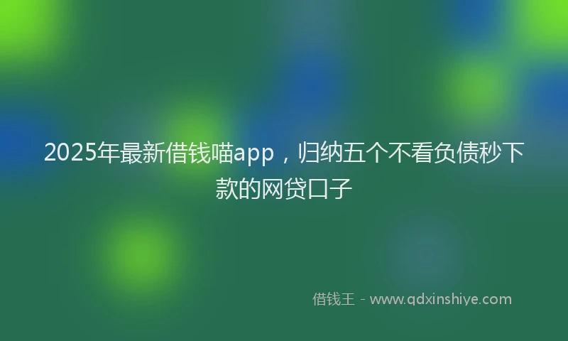 2025年最新借钱喵app，归纳五个不看负债秒下款的网贷口子