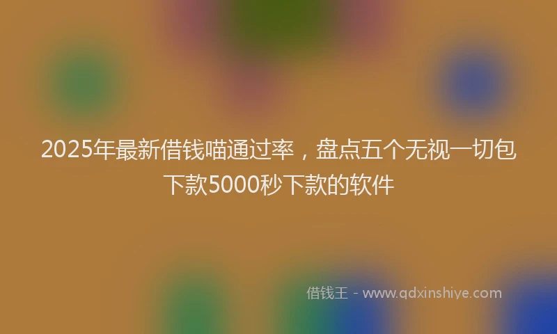 2025年最新借钱喵通过率，盘点五个无视一切包下款5000秒下款的软件