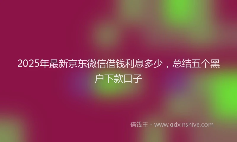2025年最新京东微信借钱利息多少，总结五个黑户下款口子