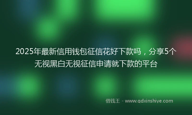 2025年最新信用钱包征信花好下款吗，分享5个无视黑白无视征信申请就下款的平台