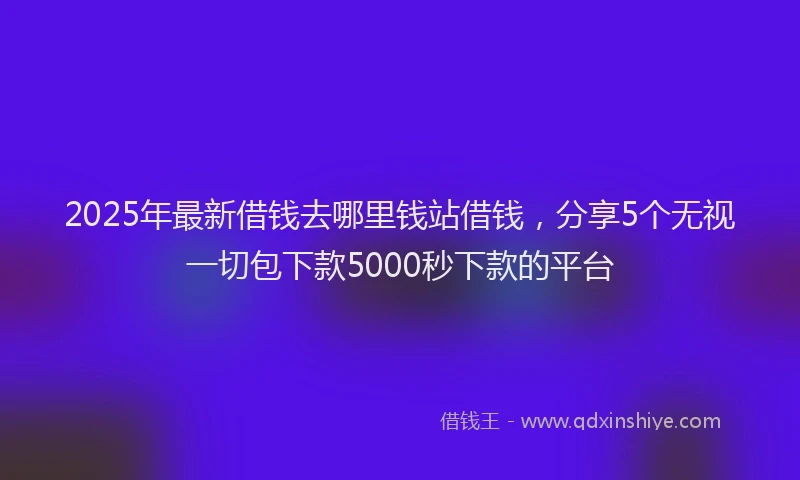 2025年最新借钱去哪里钱站借钱，分享5个无视一切包下款5000秒下款的平台