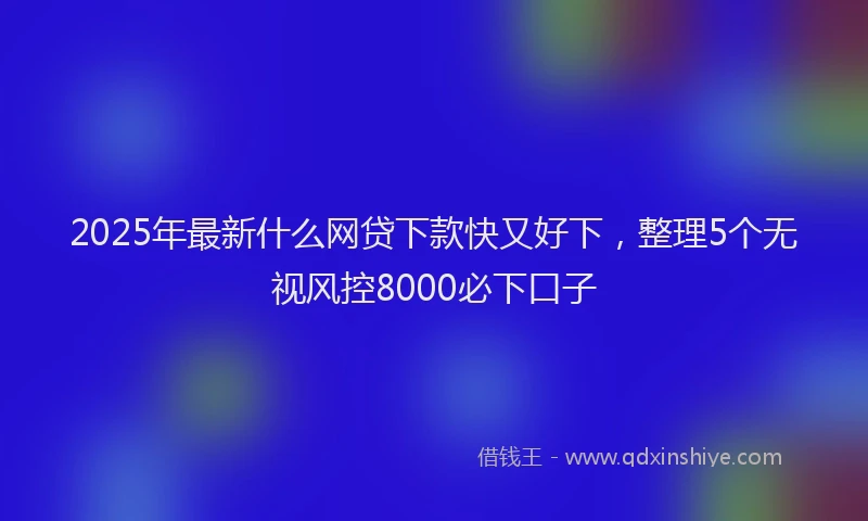 2025年最新什么网贷下款快又好下，整理5个无视风控8000必下口子