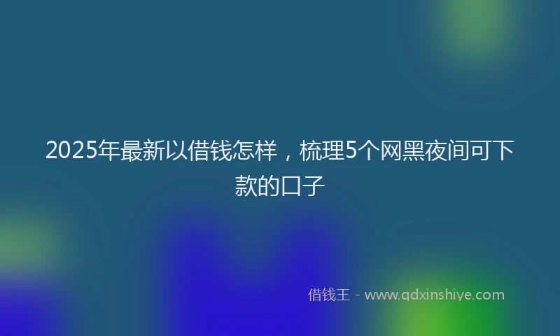 2025年最新以借钱怎样，梳理5个网黑夜间可下款的口子
