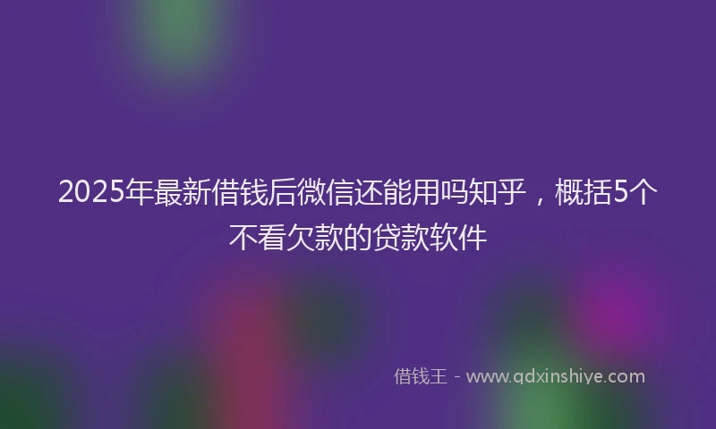 2025年最新借钱后微信还能用吗知乎，概括5个不看欠款的贷款软件