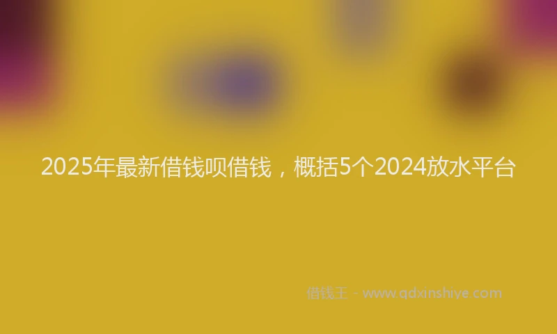 2025年最新借钱呗借钱，概括5个2024放水平台