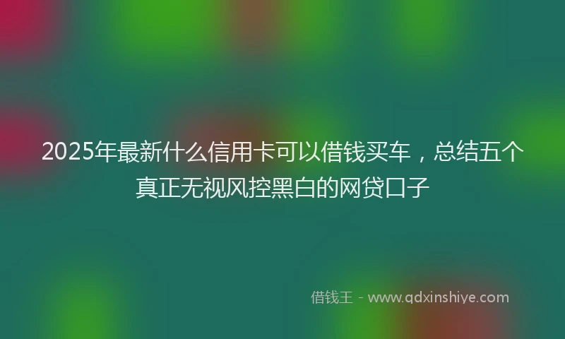 2025年最新什么信用卡可以借钱买车，总结五个真正无视风控黑白的网贷口子