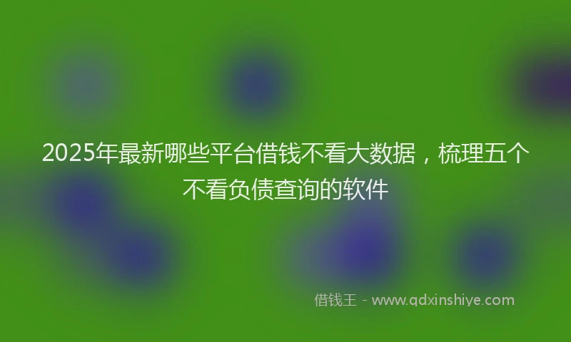 2025年最新哪些平台借钱不看大数据，梳理五个不看负债查询的软件