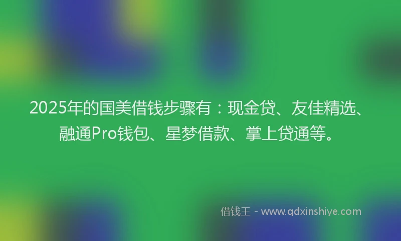 2025年的国美借钱步骤有：现金贷、友佳精选、融通Pro钱包、星梦借款、掌上贷通等。