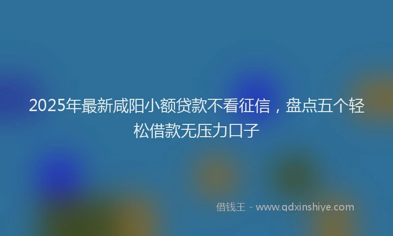 2025年最新咸阳小额贷款不看征信，盘点五个轻松借款无压力口子