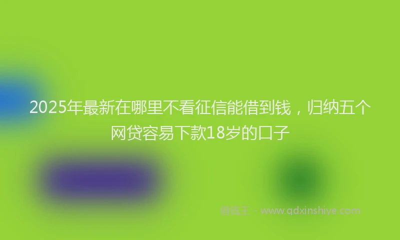 2025年最新在哪里不看征信能借到钱，归纳五个网贷容易下款18岁的口子