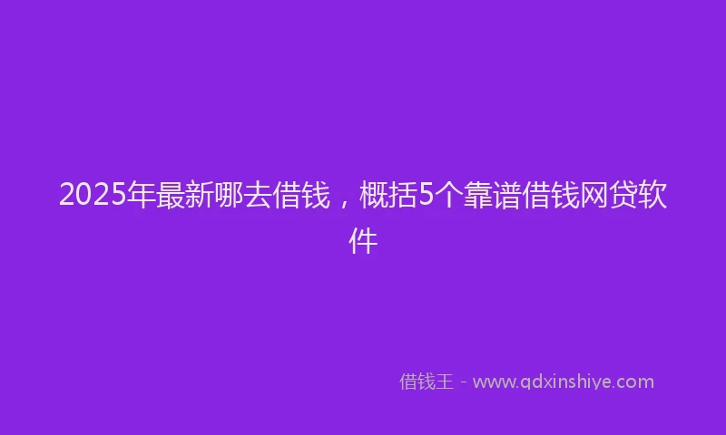 2025年最新哪去借钱，概括5个靠谱借钱网贷软件
