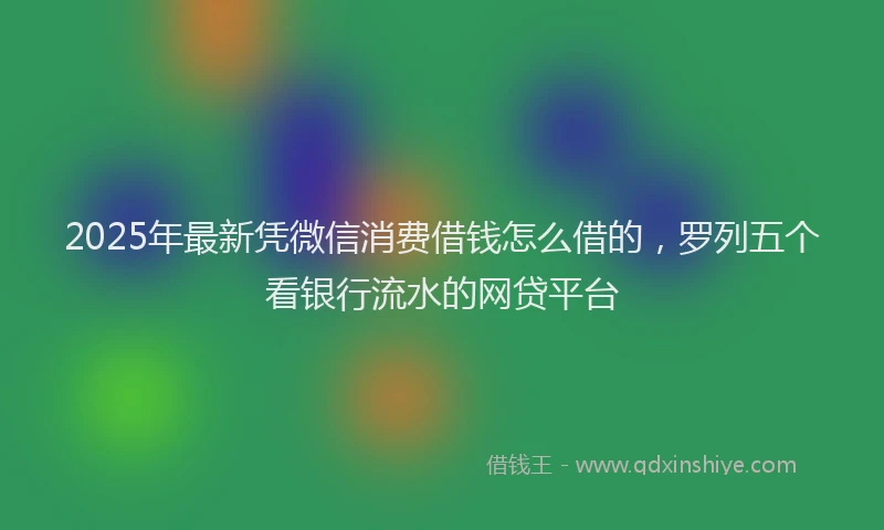 2025年最新凭微信消费借钱怎么借的，罗列五个看银行流水的网贷平台