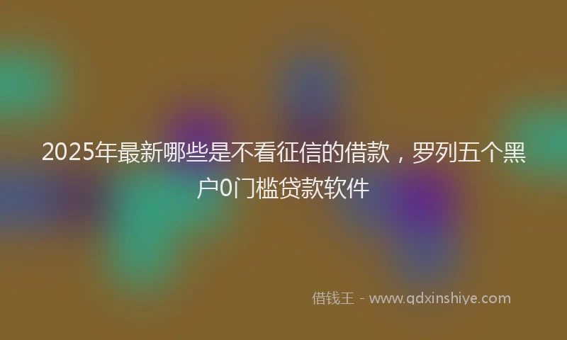2025年最新哪些是不看征信的借款，罗列五个黑户0门槛贷款软件
