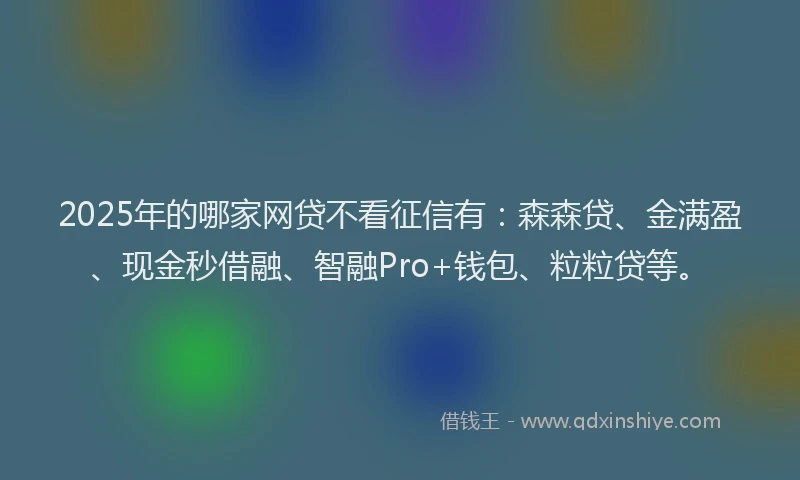 2025年的哪家网贷不看征信有：森森贷、金满盈、现金秒借融、智融Pro+钱包、粒粒贷等。