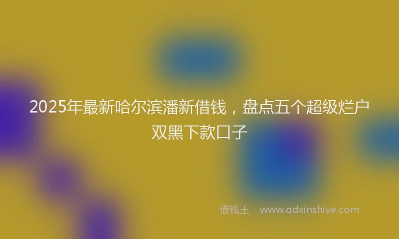 2025年最新哈尔滨潘新借钱，盘点五个超级烂户双黑下款口子
