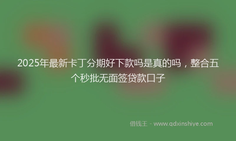 2025年最新卡丁分期好下款吗是真的吗，整合五个秒批无面签贷款口子