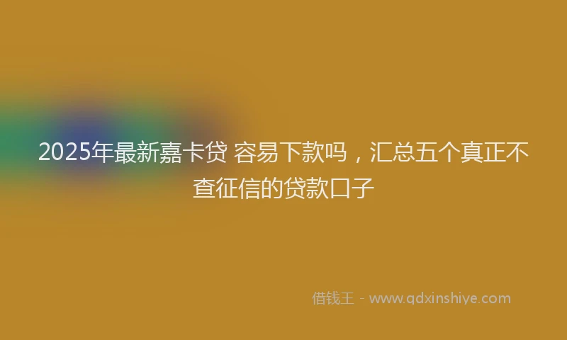 2025年最新嘉卡贷 容易下款吗，汇总五个真正不查征信的贷款口子
