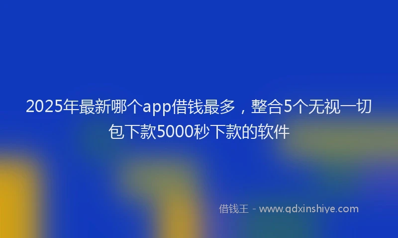 2025年最新哪个app借钱最多，整合5个无视一切包下款5000秒下款的软件