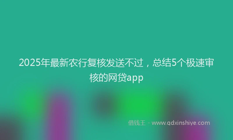 2025年最新农行复核发送不过，总结5个极速审核的网贷app
