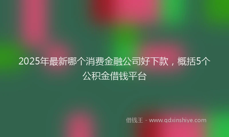 2025年最新哪个消费金融公司好下款，概括5个公积金借钱平台